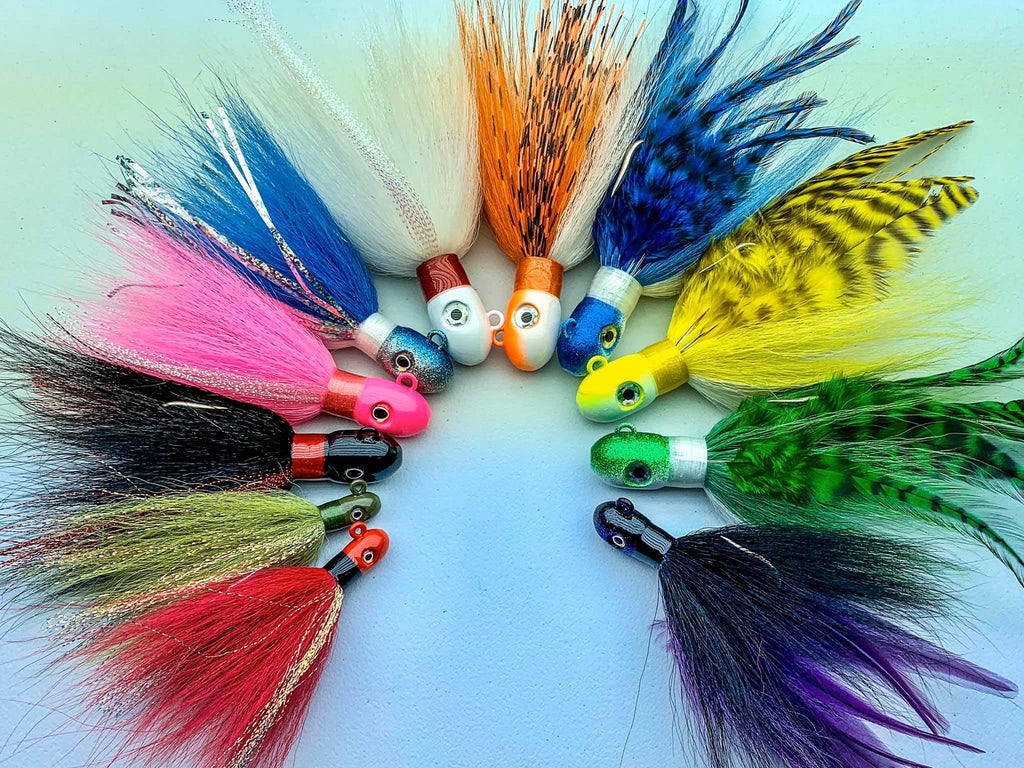 Croft Enterprises Bucktail Jigs 3 Pack – 1 OZ Hand-Tied Saltwater Freshwater Lures For Bass, Walleye - View #3