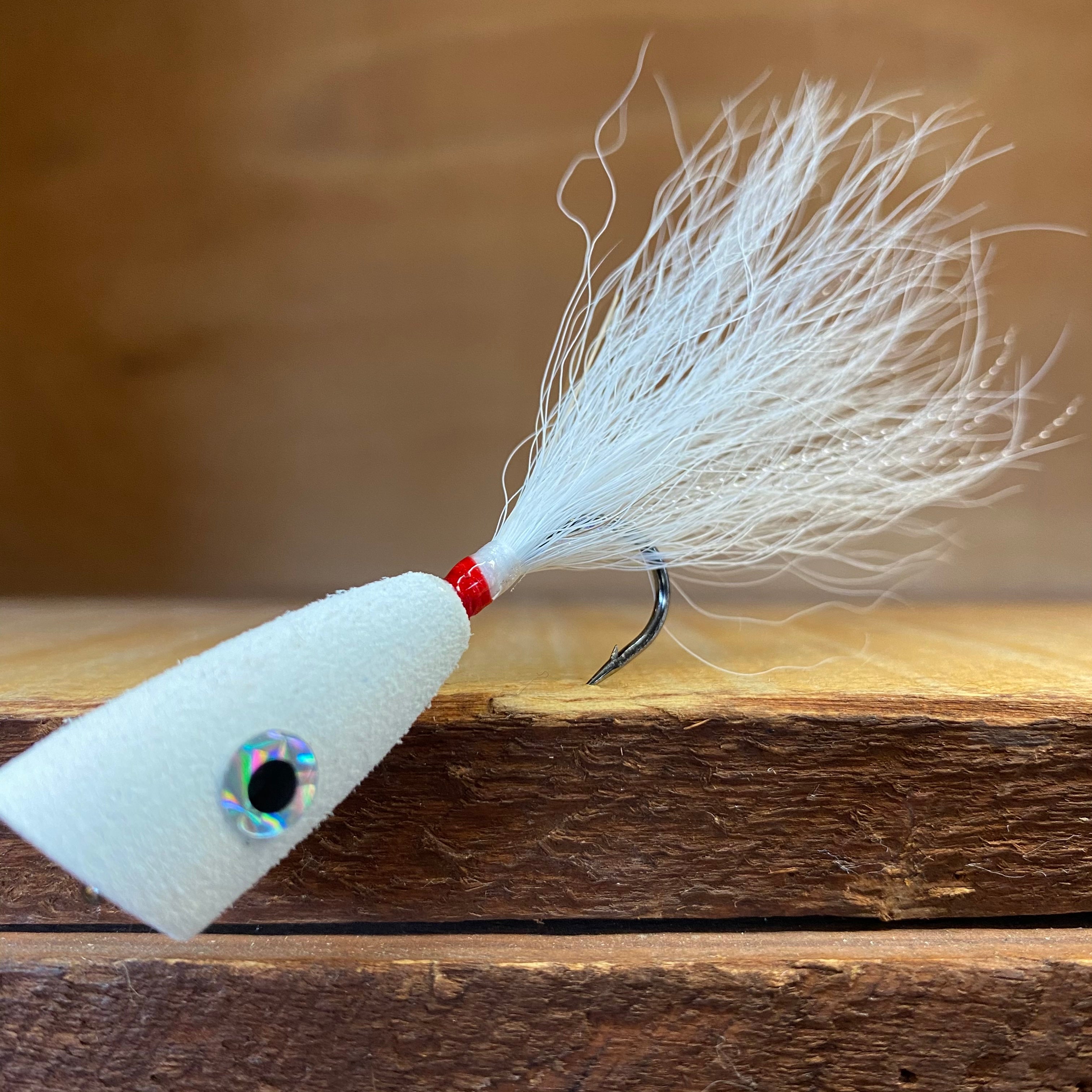 big white and blue popper fishing lure Saltwater Popper – Surfland Bait and Tackle