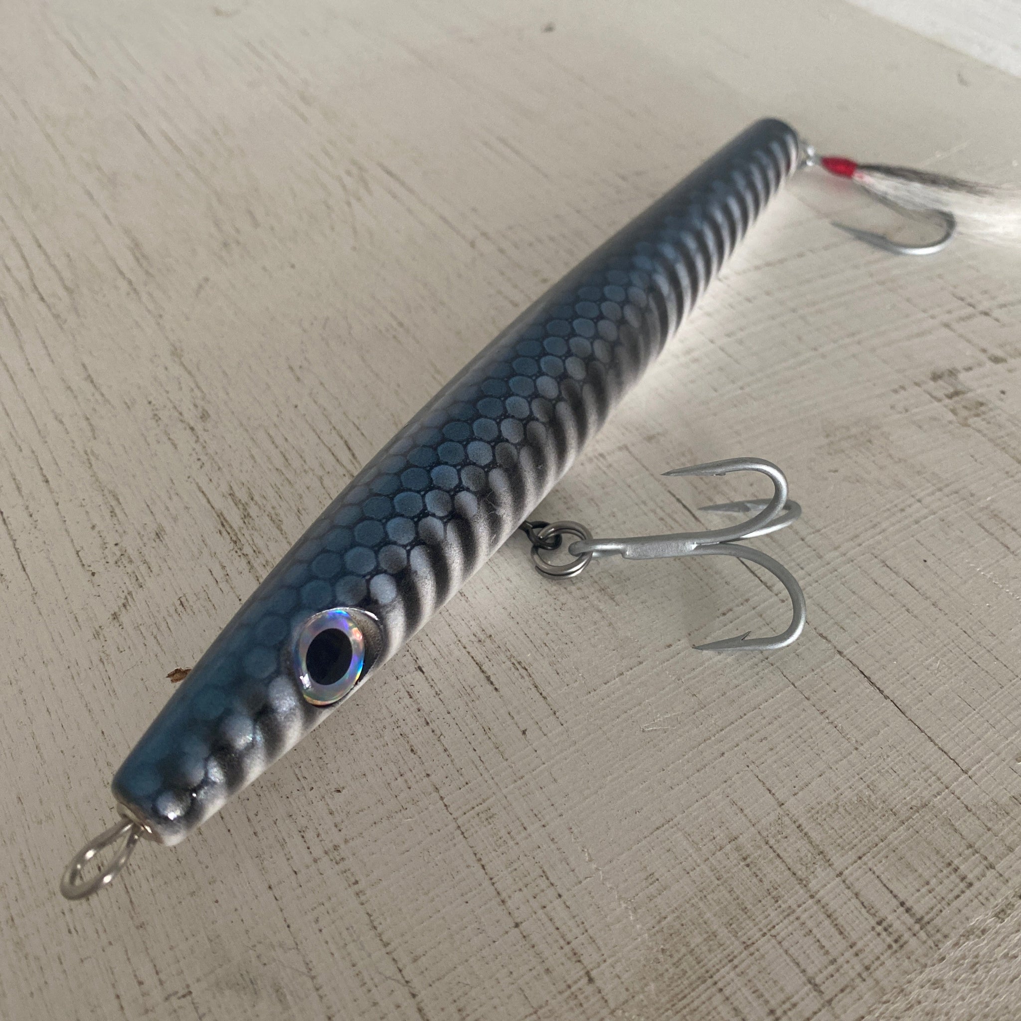 epoxy needle fish lures Alan's Custom Needlefish predictable glide with just enough tail shimmy to look alive RMS Floating Needlefish Surfland