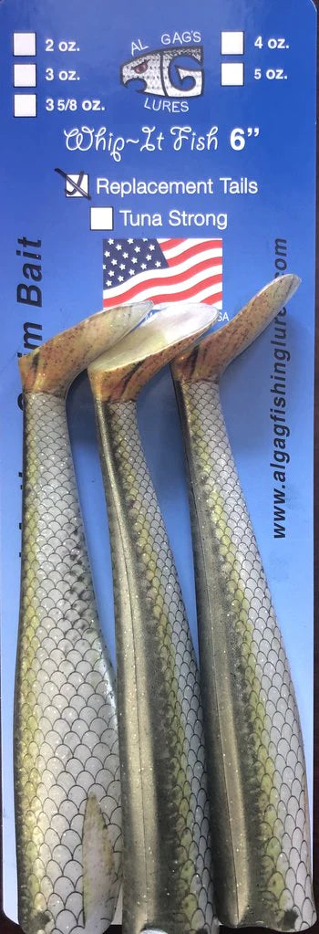 Al Gag's Whip-It Fish Replacement Tails – Surfland Bait and Tackle